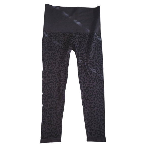 Cato Tummy Slimming Shapewear Black Leopard Print Leggings Size Large - Picture 1 of 5